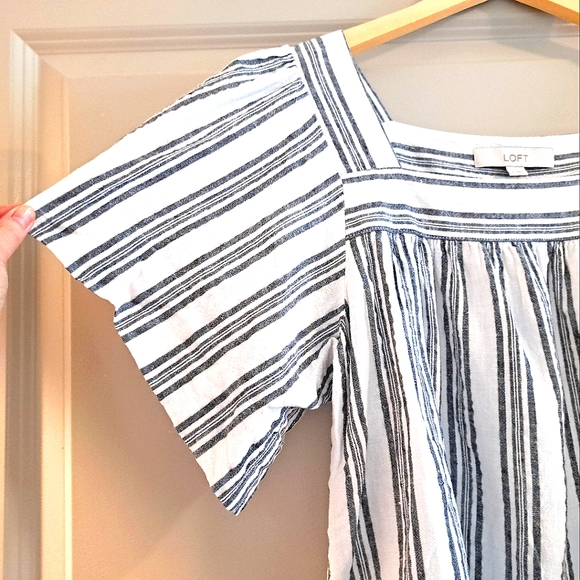 Loft Gray Square Neck Top Size M EUC - Picture 5 of 7